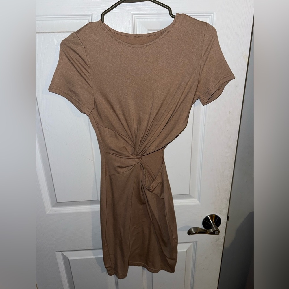 Elegant Tan Knot Dress